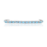 925 Silver Blue Topaz And CZ Stone Bracelet