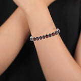 925 Silver Natural Garnet Gemstone Bracelet