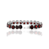 925 Silver Natural Garnet Gemstone Bracelet