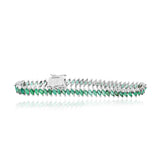 925 Silver Marquise Emerald Gemstone Bracelet