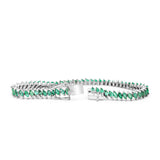 925 Silver Marquise Emerald Gemstone Bracelet