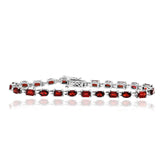 925 Solid Silver Garnet Gemstone Bracelet