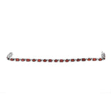 925 Solid Silver Garnet Gemstone Bracelet