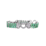 Natural Emerald & Cubic Zirconia Stone Bracelet