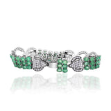 Natural Emerald & Cubic Zirconia Stone Bracelet