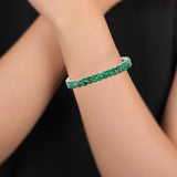 925 Silver Natural Emerald Gemstone Bracelet