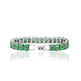 925 Silver Natural Emerald Gemstone Bracelet