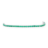 925 Silver Oval Shape Emerald Gemstone Bracelet