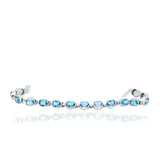 925 Silver Oval Blue Topaz Gemstone Bracelet