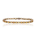 Golden Citrine Gemstone & CZ Stone 925 Silver Bracelet