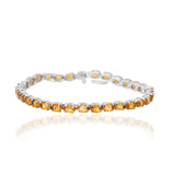 Natural Golden Citrine Gemstone 925 Silver Bracelet