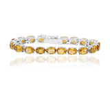 925 Solid Silver Citrine Gemstone Bracelet