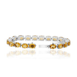 925 Solid Silver Citrine Gemstone Bracelet