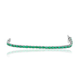 925 Solid Silver Natural Emerald Gemstone Bracelet