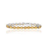 Natural Citrine Gemstone 925 Silver Bracelet