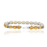 Natural Citrine Gemstone 925 Silver Bracelet