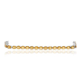Natural Citrine Gemstone 925 Silver Bracelet