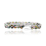 Natural Tourmaline Gemstone Silver Bracelet