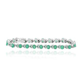 Natural Emerald 925 Silver Bracelet