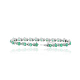 Natural Emerald 925 Silver Bracelet