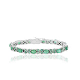 Designer Emerald 925 Silver Bracelet
