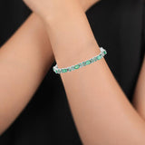 Designer Emerald 925 Silver Bracelet