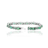 Designer Emerald 925 Silver Bracelet