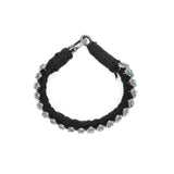 Silver Emerald & Diamond Thread Bracelet