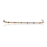 Natural Multi Sapphire Gemstone 925 Silver Bracelet