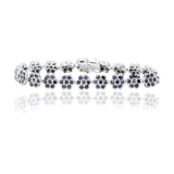 Designer Silver Blue Sapphire Gemstone Bracelet