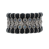 Natural Blue Sapphire & Diamond 925 Silver Thread Bracelet