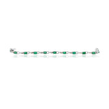925 Silver Emerald And Diamond Bracelet