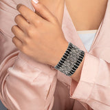 Natural Diamond Silver Thread Bracelet