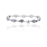 Natural Tanzanite Gemstone Solid Silver Bracelet