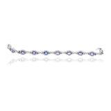 Natural Tanzanite Gemstone Solid Silver Bracelet
