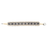 Natural Black Spinal & Diamond 925 Silver Thread Bracelet