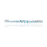 925 Silver Marquise Blue Topaz Gemstone Bracelet