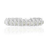 925 Silver Green Amethyst And CZ Stone Bracelet