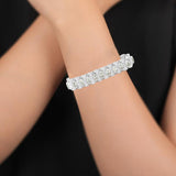 925 Silver Green Amethyst And CZ Stone Bracelet