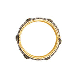 Gold Plated Polki Diamond 925 Silver Bangle Bracelet