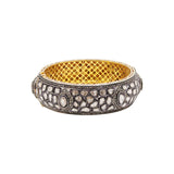 Gold Plated Polki Diamond 925 Silver Bangle Bracelet