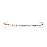 Silver Cubic Zirconia & Natural Multi Gemstone Bracelet