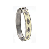 Natural Blue Sapphire Gemstone And Diamond Enamel 925 Sterling Silver Bracelet