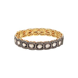 Silver Natural Polki Diamond Bangle Bracelet