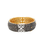 925 Silver Gold Plated Natural Polki Diamond Bangle Bracelet