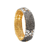 925 Silver Gold Plated Natural Polki Diamond Bangle Bracelet