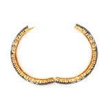 925 Silver Gold Plated Natural Polki Diamond Bangle Bracelet