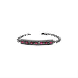 925 Silver Natural Ruby And Diamond Bracelet