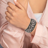 Natural Polki Diamond Gold Plated 925 Silver Bangle Bracelet