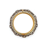 925 Silver Gold Plated Natural Polki Diamond Bangle Bracelet